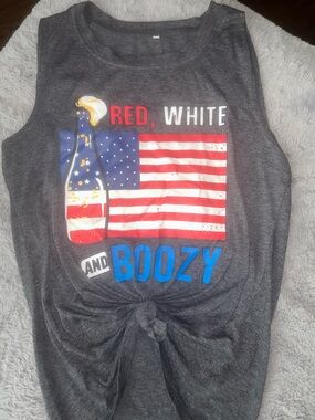 Red White & Boozy Graphic Tee - Dark Gray